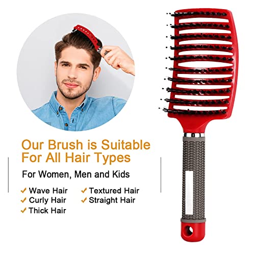Hairstreaq Pink Detangling Brush - Wet/Dry Ventilated Hairbrush for All Hair Types