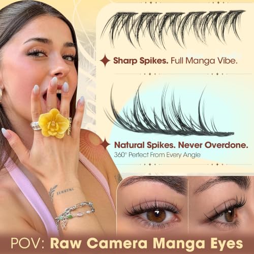 Ruairie Manga Lash Clusters A - Wispy Curly Eyelash Clusters 180pcs Natural 11-13mm DIY