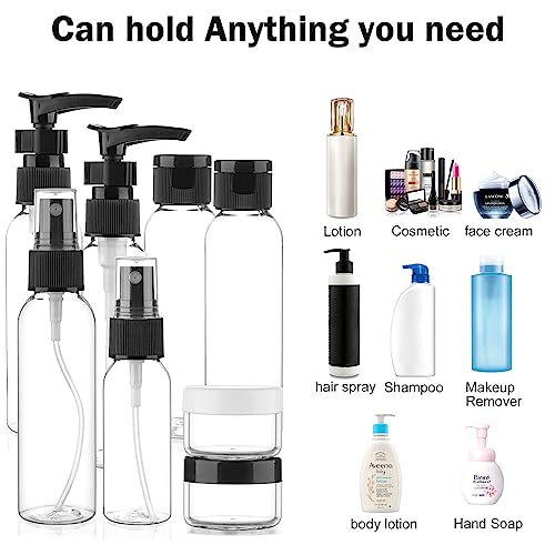Cosywell Travel Size Bottles for Toiletries 13 Pack 2oz TSA Approved Toiletry Bottles Leak Proof Travel Kit for Women Men TSA Clear Toiletry Bag Shampoo Lotion Skincare Cosmetic Container