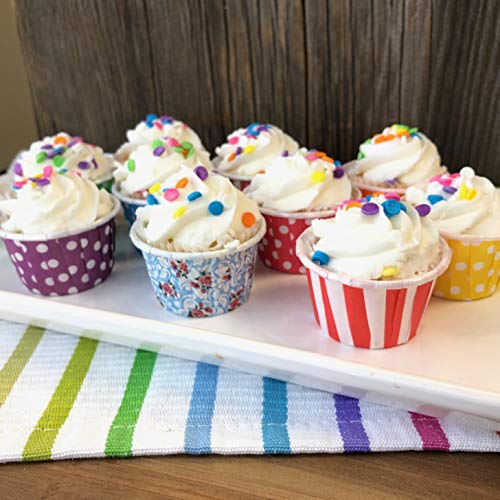 Mini Polka Dot Rainbow Paper Cups - 100 Pack for Treats