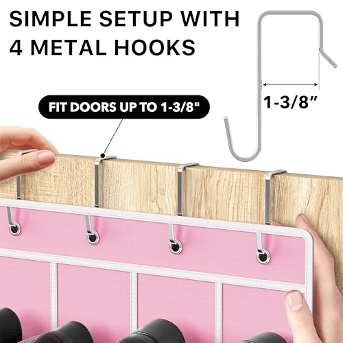 Simple Houseware 24-Pocket Over the Door Shoe Organizer, Pink