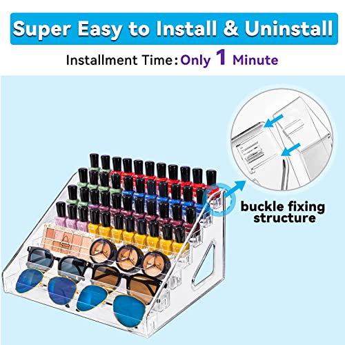 Pero Pero Acrylic Nail Polish Organizer Rack - 7 Tiers Makeup & Sunglasses Display