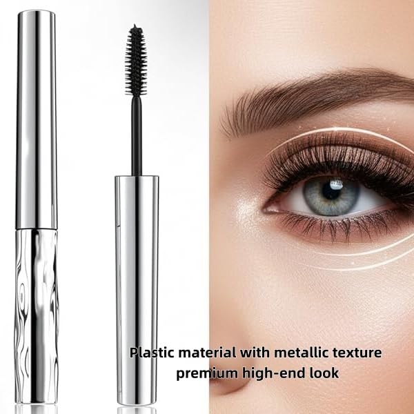 Metal Wand Mascara - Waterproof Tubing Formula for 3D Curling & Volumizing | Long-Lasting Black Finish