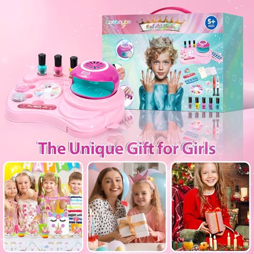 Kids Nail Art Kit with Non-Toxic Polish & Accessories - Perfect for Girls Ages 7-12