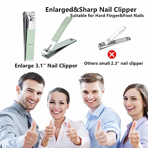 Large Toenail Clippers Set for Thick Nails - 4Pcs with Sharp Curved Blades