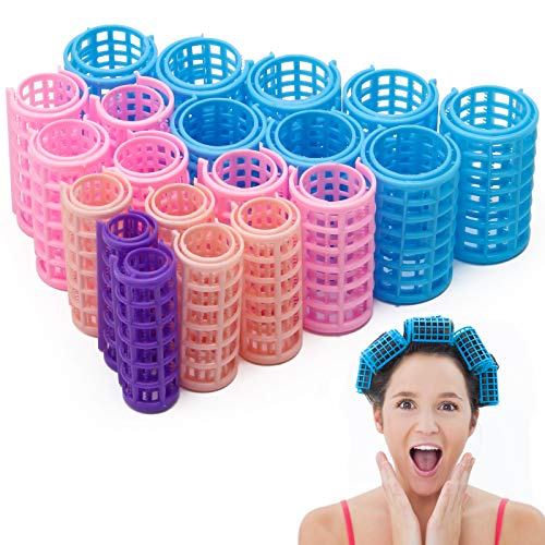 Ahier 20-Pack Self-Grip Hair Rollers - 4 Sizes for Voluminous Curls