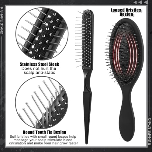ProSuites 10 Pack Wig Styling & Display Kit with 2 Foldable Wig Stands & 5 Comb Set – Travel & Home Use