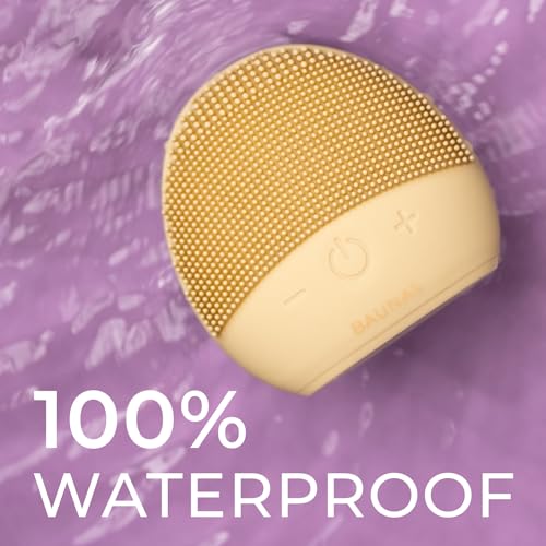 Baunas Sand Waterproof Silicone Facial Cleansing Brush with Sonic Vibrations