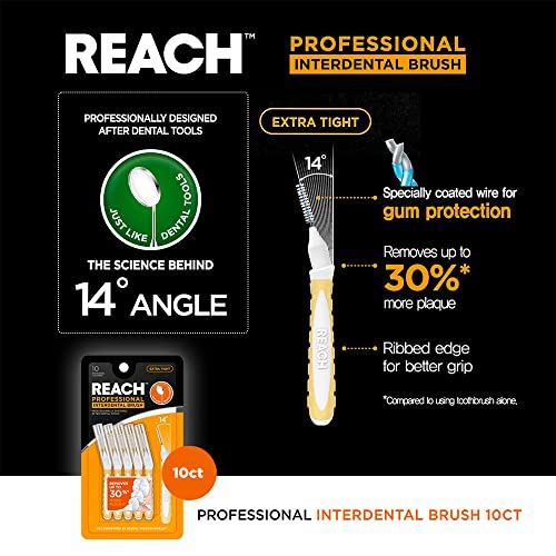 Reach Interdental Brush Cleaners 0.7mm, 10 Count (Pack of 2) - Sensitive Gum Protection