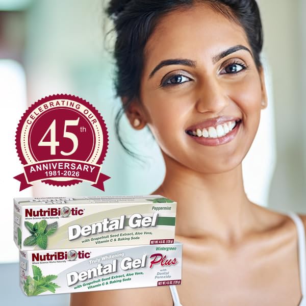 NutriBiotic Whitening Dental Gel with GSE & Aloe - 4.5 oz