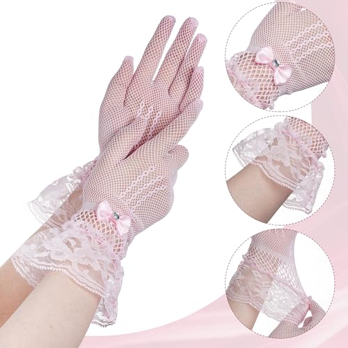 Elegant Women's Fascinator Hat with Lace Gloves for Tea Parties