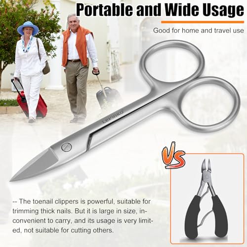 LePinko Heavy-Duty Toenail Scissors with Long Handle and Pointed Tip