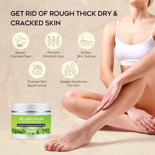 Vebuni Urea 42% Foot Cream with Salicylic Acid for Callus Removal & Moisturizing