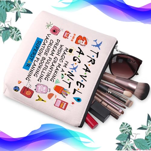 PXTIDY Beige Travel Makeup Bag - Waterproof Cosmetic Pouch