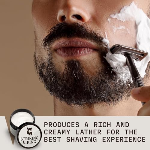 Striking Viking Men's Unscented Shaving Cream 5.3 Oz - Sensitive Skin Formula