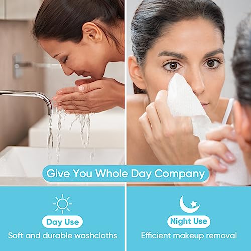 Orighty Biodegradable Disposable Face Towels - 100 ct, Ultra Soft & Absorbent Makeup Remover