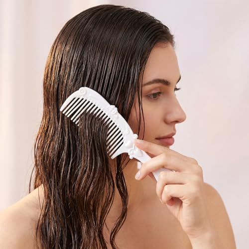 5-Piece Vintage Vanity Mirror and Hair Styling Comb Set with Storage Pot