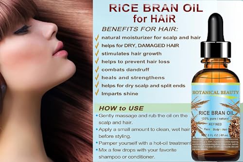 Rice Bran Oil 100% Pure Cold Pressed Carrier Oil 2 Fl Oz