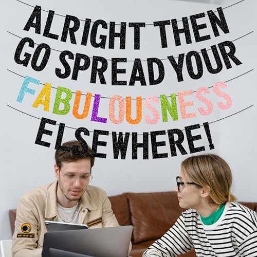 Pre-Assembled Glitter Farewell Banner for Coworker Going Away Party