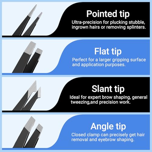 TsMADDTs Black Eyebrow Kit - 8 in 1 Trimmer, Scissors & Tweezers Set