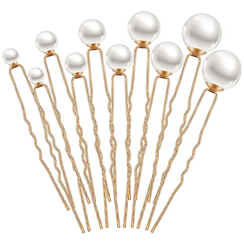 Charonle Gold Wedding Pearl Hair Pins 32 Pcs U Shape Bridal Hair Accessories