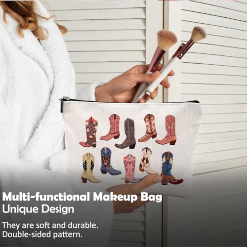 Western Cowgirl Makeup Bag - Boho Western Cowboy Boots Cosmetic Organizer - 11-west-makeup bag