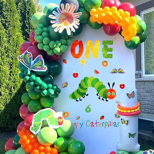 Hungry Caterpillar First Birthday Decorations Kit - Wall Decal & Balloon Arch