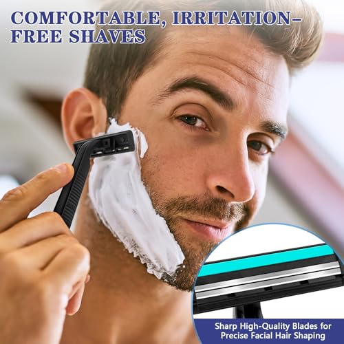 NICEMOVIC 60 Pack Disposable Twin Blade Razors for Men & Women - Travel & Hotel Use