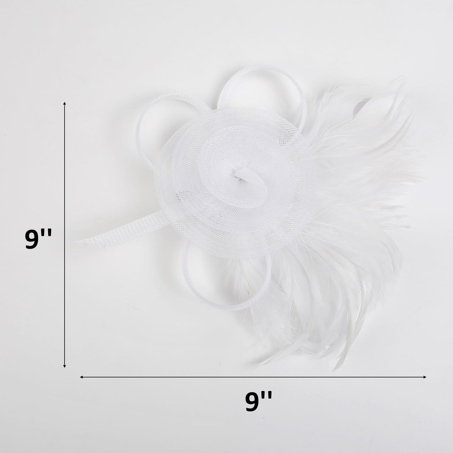 WOVOWOVO Fascinators Hats for Women Tea Party Headband Cocktail Wedding Headwear Headband for Women and Girls White
