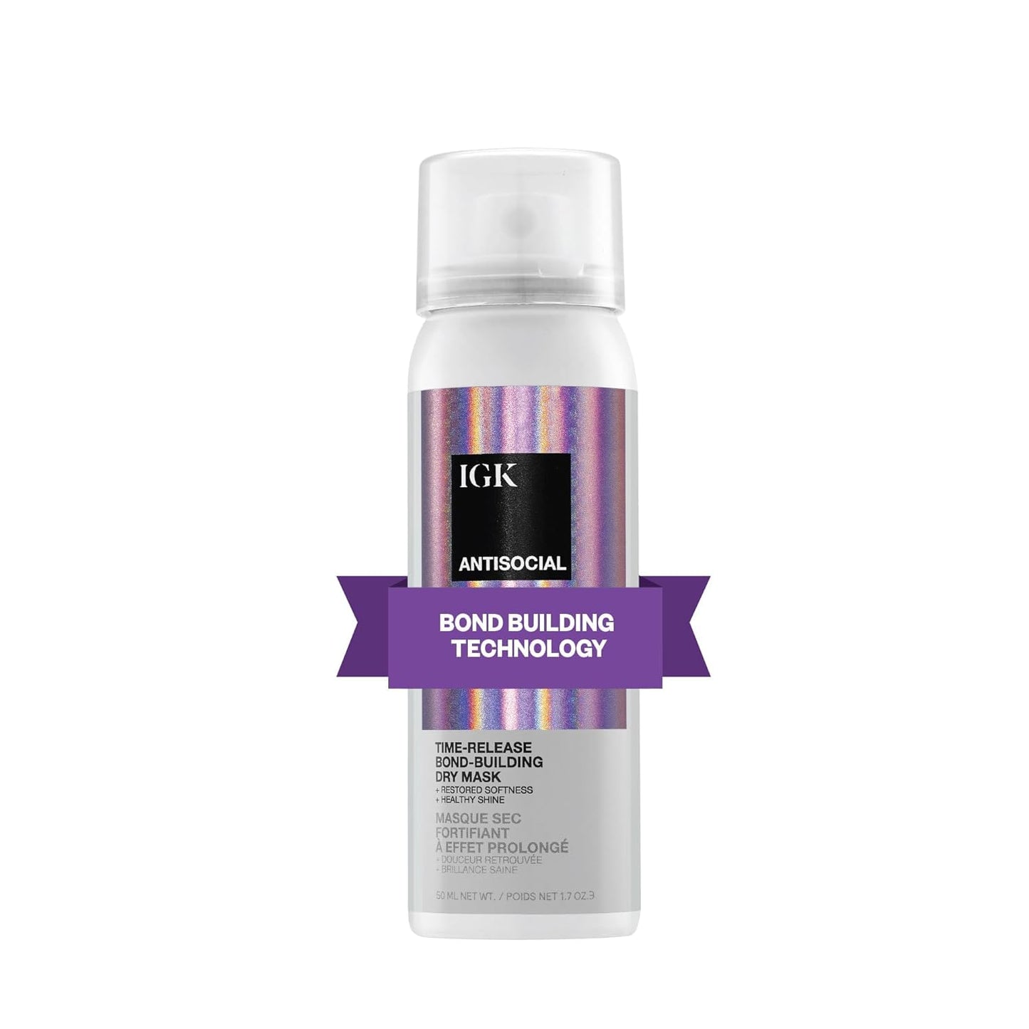IGK Antisocial Leave-In Hair Mask - Overnight Bond-Building Treatment for Damaged Hair | Vegan, 5 fl oz