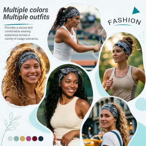 DRESHOW Adjustable Knotted Headbands for Women - 6 Pack Elastic Hair Bands