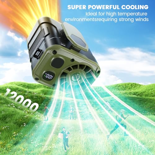 coldSky Clip-On Waist Fan with 5 Speeds & LED Light - 24H Cooling