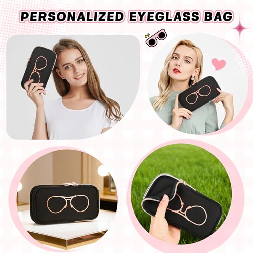 Black Double Eyeglass Case | Sunglasses Case with 2 Compartments