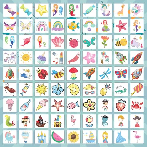 EMOME Glitter Tattoos for Kids - 204 Sheets, Waterproof & Safe Party Favors