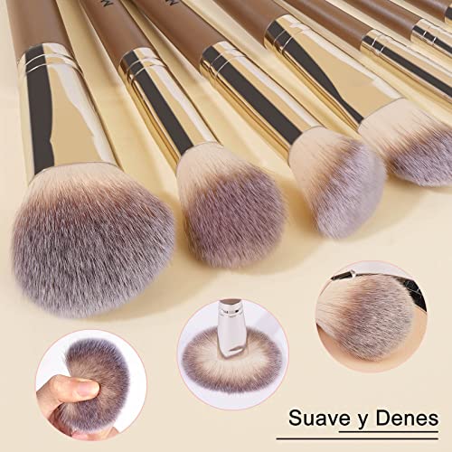 MAANGE 18-Piece Professional Makeup Brush Set - Soft Synthetic Brushes for Foundation & Eyes
