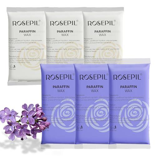 Rosepil Paraffin Wax Refills for Hands and Feet - 6 Pack Lavender & Unscented