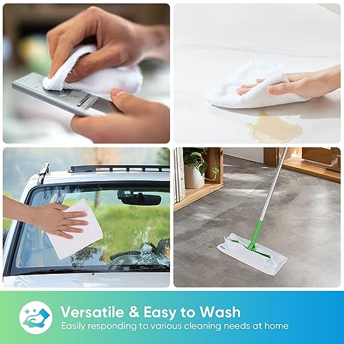 HOMEXCEL 24-Pack Microfiber Cleaning Cloths - Lint-Free, Reusable, 11.5" x 11.5"