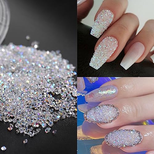 6 Bottles Pixie Crystals for Nail Art - Holographic Caviar Beads