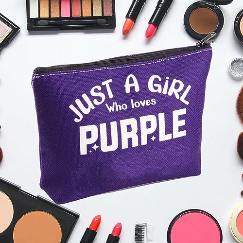 Purple Lovers Makeup Bag - Soft Cotton Zipper Pouch for Cosmetics