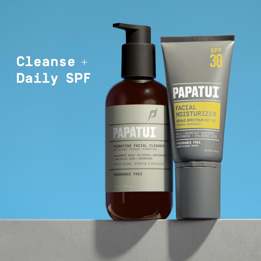PAPATUI by Dwayne Johnson Hydrating Men's Face Moisturizer with SPF 30 | Unscented | Broad Spectrum Sun Protection | Lightweight Hydration | 2.5 fl oz