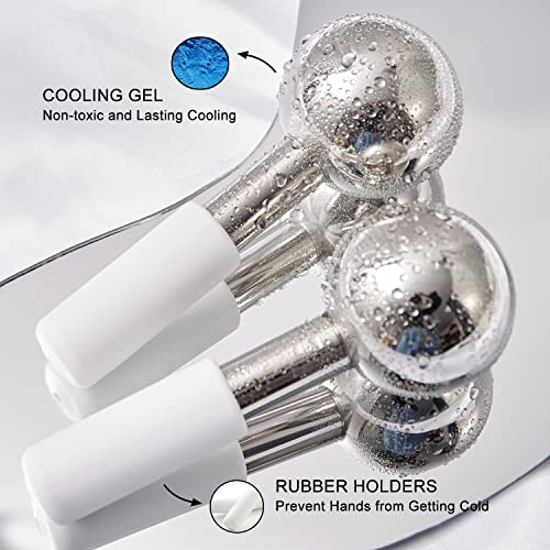 Pfefe Stainless Steel Ice Globes for Face - White Cryo Cooling Sticks