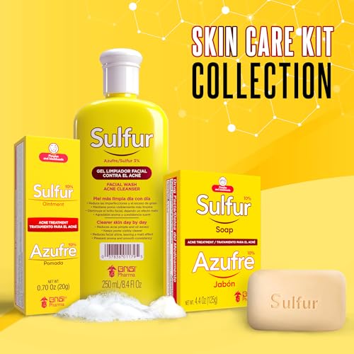 GRISI Sulfur Soap for Acne Treatment - 10% Sulfur, 4-Pack