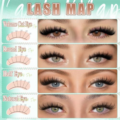 FQBFQB Manga Lash Kit with Spikes - DIY Eyelash Clusters & Glue, Natural to Dramatic Looks