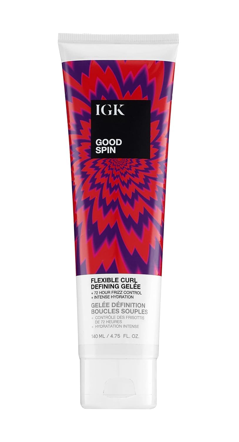 IGK Good Spin Curl Defining Gelee - Hydrating Frizz Control & Hold | Vegan | 4.75 Oz