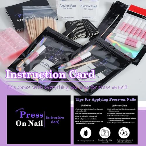 Uyolaxed Disposable Nail Supplies Kits - Black, 350pcs, 50 Sets