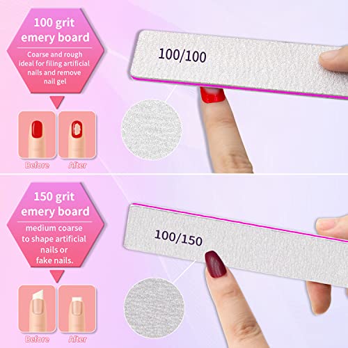 80/80 Grit Nail Files - 50pcs Coarse Square Emery Boards for Acrylic Nails
