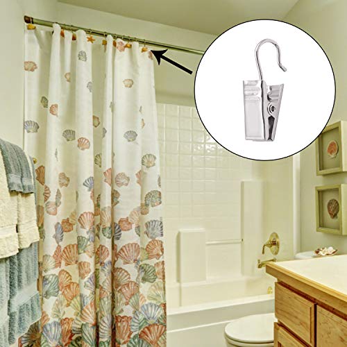 KINJOEK 120 PCS Heavy-Duty Metal Curtain Hooks Clips - Rustproof & Strong