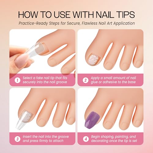 Venuse Practice Foot Model - Flexible Silicone Nail Art Training Foot