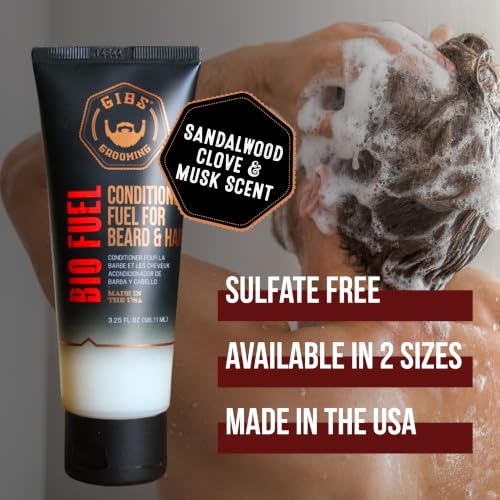 GIBS Grooming Bio Fuel Conditioner for Beard & Hair Growth - 3.25 oz