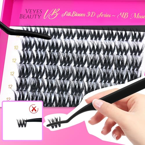VEYESBEAUTY VBmuse Lash Clusters - 3D Fluffy Individual Eyelash Extensions